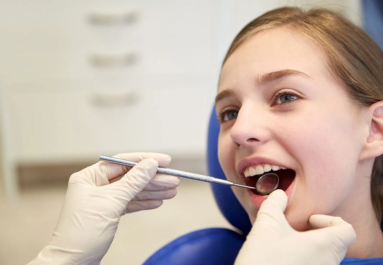 A young patient having a check-up at Hobart Place Dental